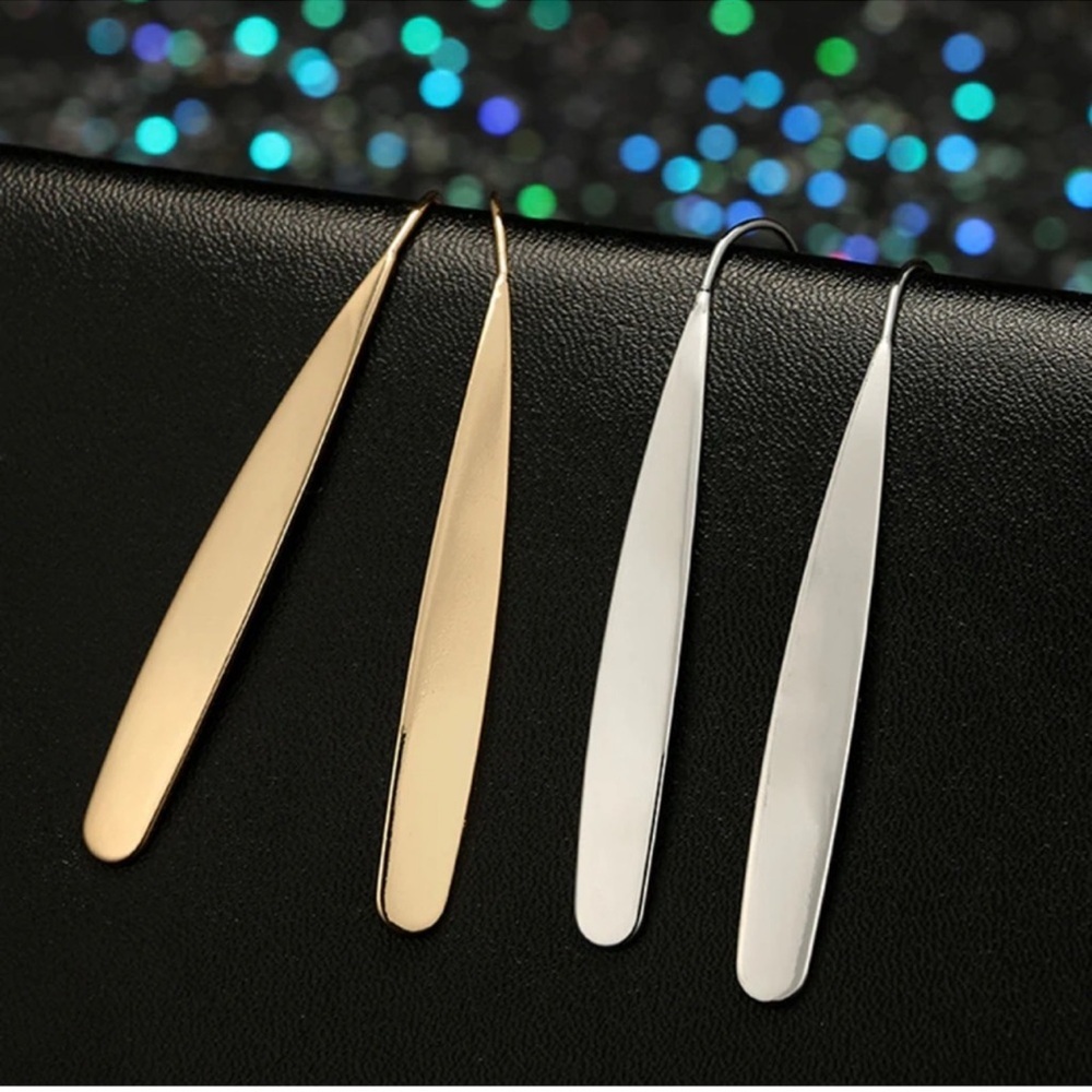 Threader Earrings Silver & Gold 2 pair